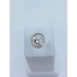 925 Sterling Silver Ring horseshoe Size 9.5 - 10
